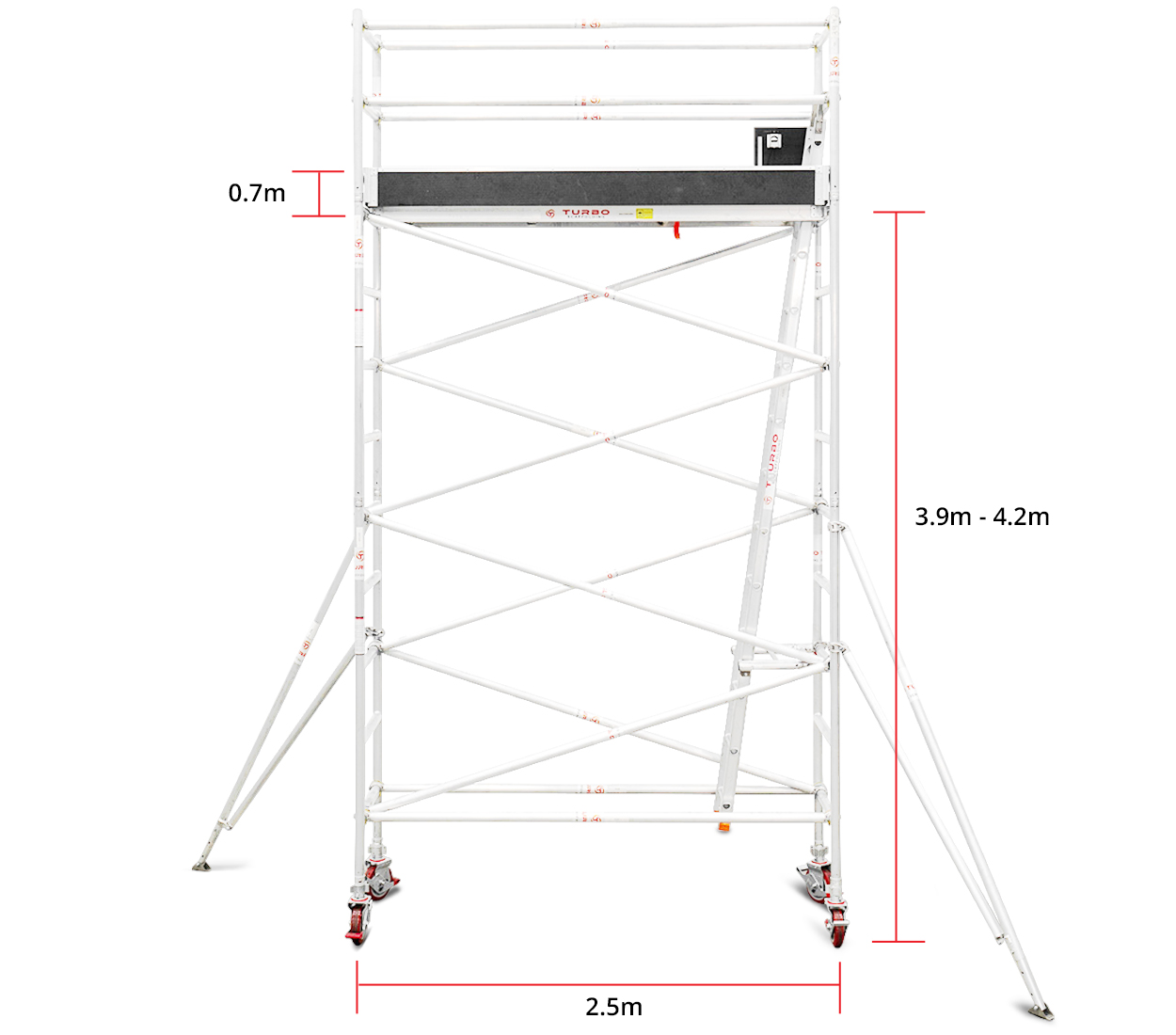 3.9m - 4.2m Narrow Aluminium Mobile Tower (Standing Height)