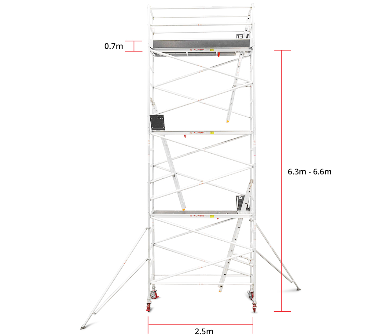 6.3m – 6.6m Narrow Aluminium Mobile Tower